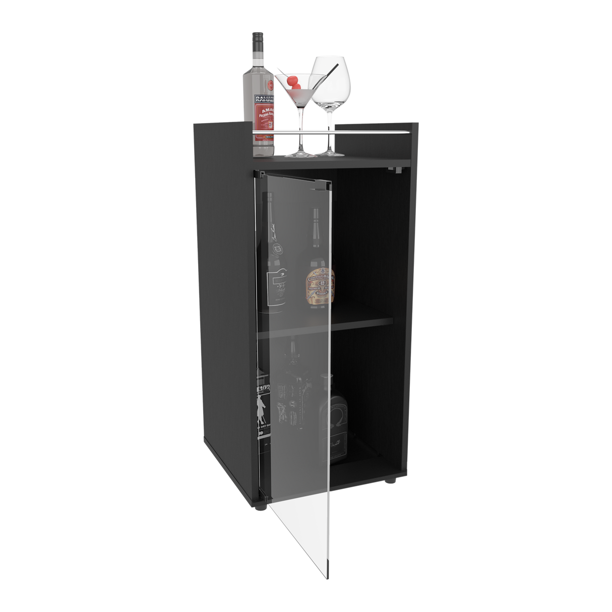 Mini Bar Theba Wengue 38.1x81.3cm con Dos Compartimientos y con Patas - BARES | Bylmo