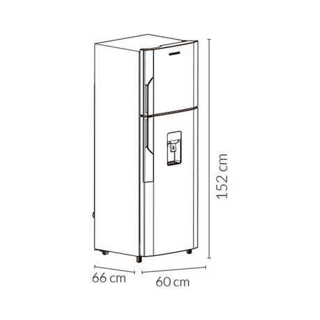 Nevera Challenger Lumina Gris Oscuro 60x152cm No Frost De 249 Litros con Dispensador de Agua - NEVERAS | Bylmo