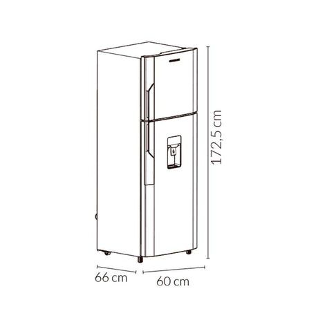 Nevera Challenger Lumina Gris Oscuro 60x172.5cm No Frost De 290 Litros con Dispensador de Agua - NEVERAS | Bylmo