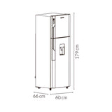 Nevera Challenger Lumina Gris Oscuro 60x179cm No Frost De 317 Litros con Dispensador de Agua