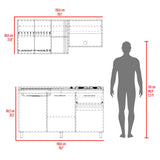 Cocina Preston Wengue y Fresno Europeo 150x60cm con Meson de Acero Al Carbon Izquierdo y con Estufa - COCINAS | Bylmo