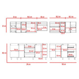 Cocina Esquinera Londres Plomo y Rovere 210.3x62cm sin Mesón y sin Estufa - COCINAS | Bylmo