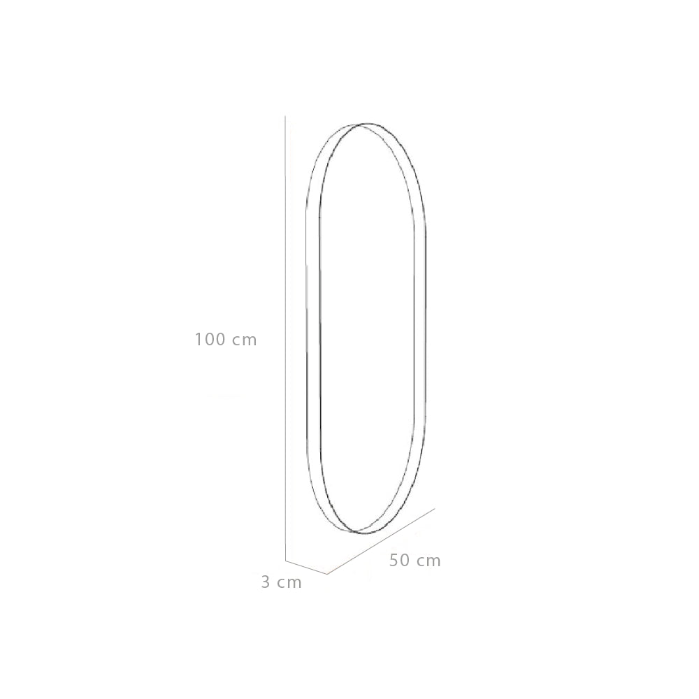 Espejo de Baño Gate Negro 50x3cm Ovalado con Marco En Pvc - ESPEJOS DE BANHO | Bylmo