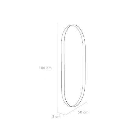 Espejo de Baño Gate Negro 50x3cm Ovalado con Marco En Pvc - ESPEJOS DE BANHO | Bylmo