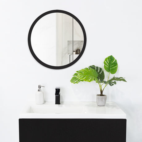 Espejo de Baño Eli Wengue 60x1.9cm Redondo con Marco En Madera - ESPEJOS DE BANHO | Bylmo