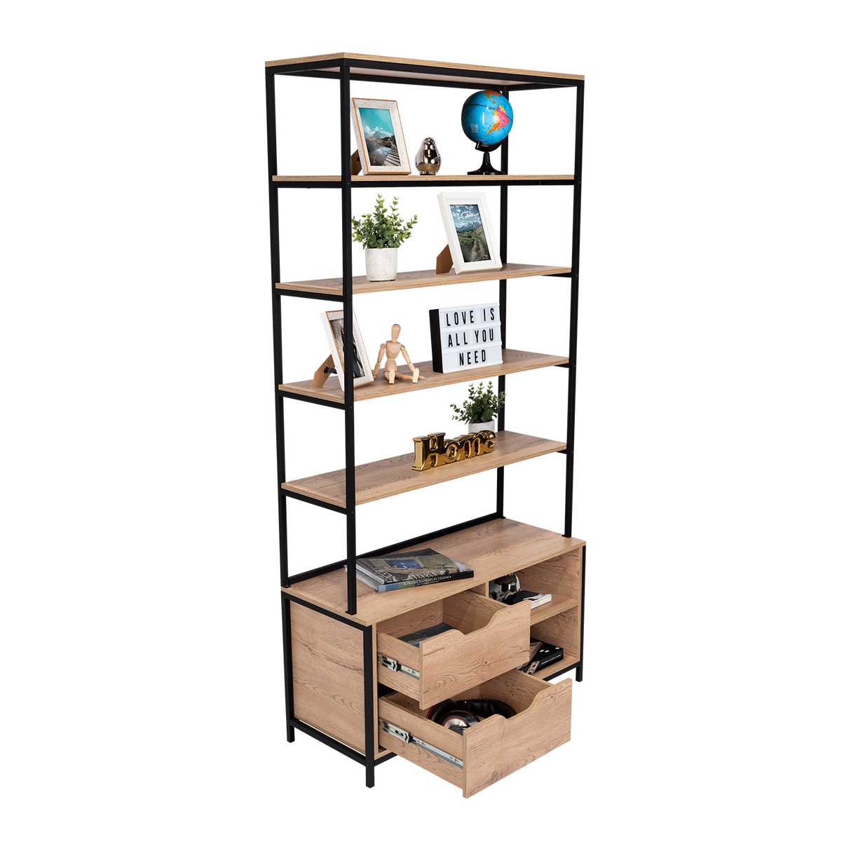 Estantería Wolfe Macadamia 100x205.2cm Rectangular con Nueve Compartimientos - BIBLIOTECAS Y ESTANTERIAS | Bylmo