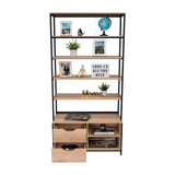 Estantería Wolfe Macadamia 100x205.2cm Rectangular con Nueve Compartimientos - BIBLIOTECAS Y ESTANTERIAS | Bylmo