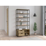 Estantería Wolfe Macadamia 100x205.2cm Rectangular con Nueve Compartimientos - BIBLIOTECAS Y ESTANTERIAS | Bylmo