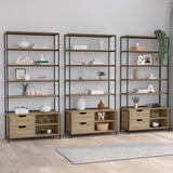 Estantería Wolfe Macadamia 100x205.2cm Rectangular con Nueve Compartimientos - BIBLIOTECAS Y ESTANTERIAS | Bylmo