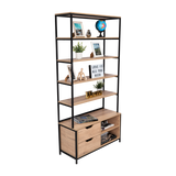 Estantería Wolfe Macadamia 100x205.2cm Rectangular con Nueve Compartimientos - BIBLIOTECAS Y ESTANTERIAS | Bylmo