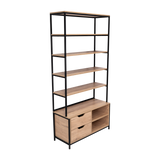 Estantería Wolfe Macadamia 100x205.2cm Rectangular con Nueve Compartimientos - BIBLIOTECAS Y ESTANTERIAS | Bylmo