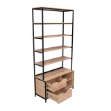 Estantería Wolfe Macadamia 100x205.2cm Rectangular con Nueve Compartimientos - BIBLIOTECAS Y ESTANTERIAS | Bylmo