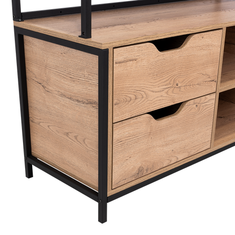 Estantería Wolfe Macadamia 100x205.2cm Rectangular con Nueve Compartimientos - BIBLIOTECAS Y ESTANTERIAS | Bylmo