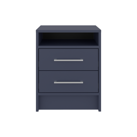 Mesa de Noche Eter Azul 40x50.7cm con Dos Cajones y un Entrepaño - MESAS DE NOCHE | Bylmo