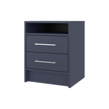 Mesa de Noche Eter Azul 40x50.7cm con Dos Cajones y un Entrepaño - MESAS DE NOCHE | Bylmo