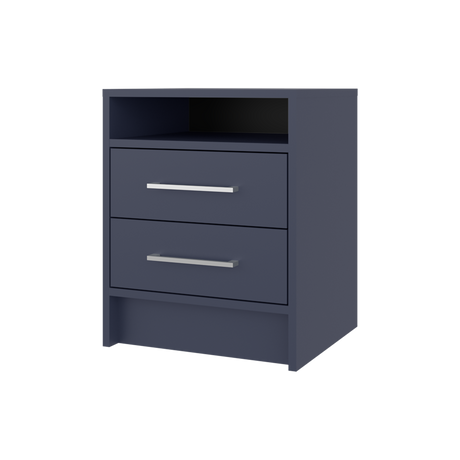 Mesa de Noche Eter Azul 40x50.7cm con Dos Cajones y un Entrepaño - MESAS DE NOCHE | Bylmo