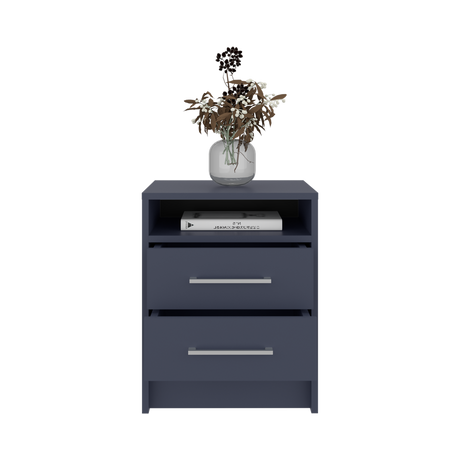Mesa de Noche Eter Azul 40x50.7cm con Dos Cajones y un Entrepaño - MESAS DE NOCHE | Bylmo