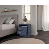 Mesa de Noche Eter Azul 40x50.7cm con Dos Cajones y un Entrepaño - MESAS DE NOCHE | Bylmo