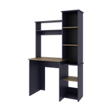 Centro de Computo Versalles Azul y Fresno 98.5x163.1cm sin Cajones y con Organizador de Libros - ESCRITORIOS | Bylmo