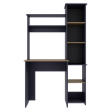 Centro de Computo Versalles Azul y Fresno 98.5x163.1cm sin Cajones y con Organizador de Libros - ESCRITORIOS | Bylmo