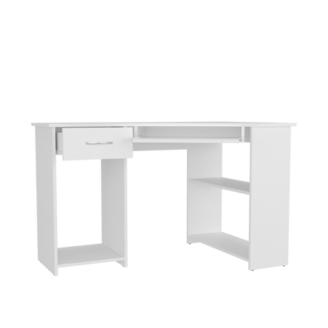 Escritorio Jasper Blanco 120x75cm con Un Cajón y con Organizador de Libros - ESCRITORIOS | Bylmo