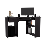 Escritorio Jasper Wengue 120x75cm con Un Cajón y con Organizador de Libros - ESCRITORIOS | Bylmo