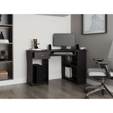 Escritorio Jasper Wengue 120x75cm con Un Cajón y con Organizador de Libros - ESCRITORIOS | Bylmo