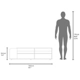 Rack de TV Solene Fresno Europeo y Azul 150x42cm para TV Hasta 60" Pulgadas Con Cuatro Compartimientos y Ranuras para Cable - MUEBLES DE TV | Bylmo