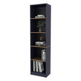 Biblioteca Home Azul y Fresno 45x180.6cm Rectangular con Cuatro Entrepaños y con Cinco Compartimientos - BIBLIOTECAS Y ESTANTERIAS | Bylmo