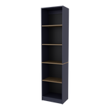 Biblioteca Home Azul y Fresno 45x180.6cm Rectangular con Cuatro Entrepaños y con Cinco Compartimientos - BIBLIOTECAS Y ESTANTERIAS | Bylmo