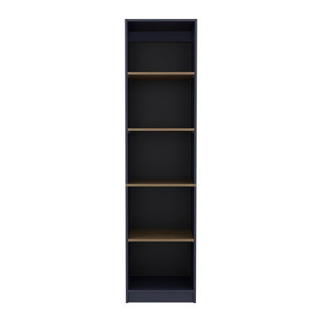 Biblioteca Home Azul y Fresno 45x180.6cm Rectangular con Cuatro Entrepaños y con Cinco Compartimientos - BIBLIOTECAS Y ESTANTERIAS | Bylmo