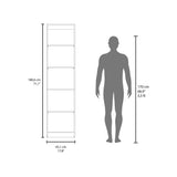 Biblioteca Home Azul y Fresno 45x180.6cm Rectangular con Cuatro Entrepaños y con Cinco Compartimientos - BIBLIOTECAS Y ESTANTERIAS | Bylmo