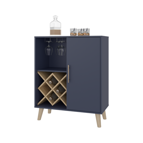 Bar Cueva Azul y Fresno Europeo 80x98cm con Un Portacopas y Con Doce Portabotellas - BARES | Bylmo