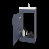Mueble para Lavamanos Madrid Azul 40x88cm Individual con Lavamanos de Resina y con Una Puerta - MUEBLES PARA LAVAMANOS | Bylmo