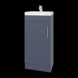 Mueble para Lavamanos Madrid Azul 40x88cm Individual con Lavamanos de Resina y con Una Puerta - MUEBLES PARA LAVAMANOS | Bylmo