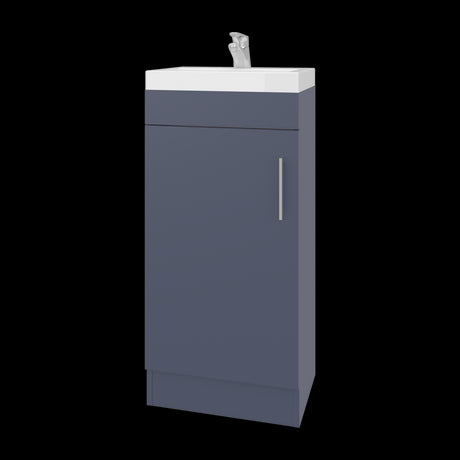 Mueble para Lavamanos Madrid Azul 40x88cm Individual con Lavamanos de Resina y con Una Puerta - MUEBLES PARA LAVAMANOS | Bylmo