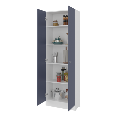 Alacena Blanco y Azul 60x180.6cm con Dos Puertas - ALACENAS Y MUEBLES MICROONDAS | Bylmo