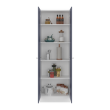 Alacena Blanco y Azul 60x180.6cm con Dos Puertas - ALACENAS Y MUEBLES MICROONDAS | Bylmo