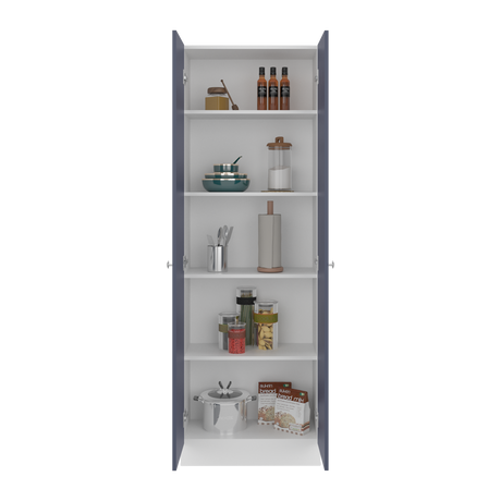 Alacena Blanco y Azul 60x180.6cm con Dos Puertas - ALACENAS Y MUEBLES MICROONDAS | Bylmo