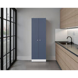 Alacena Blanco y Azul 60x180.6cm con Dos Puertas - ALACENAS Y MUEBLES MICROONDAS | Bylmo