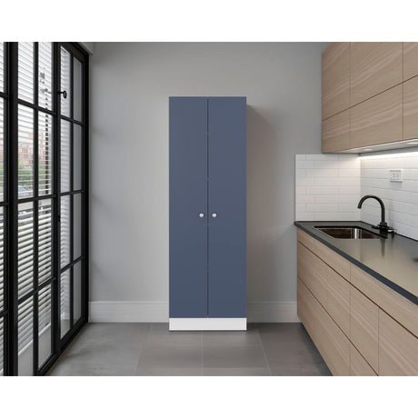 Alacena Blanco y Azul 60x180.6cm con Dos Puertas - ALACENAS Y MUEBLES MICROONDAS | Bylmo