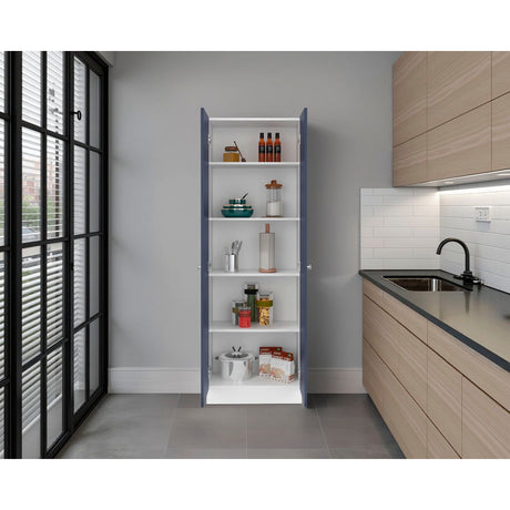 Alacena Blanco y Azul 60x180.6cm con Dos Puertas - ALACENAS Y MUEBLES MICROONDAS | Bylmo