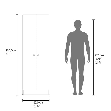 Alacena Blanco y Azul 60x180.6cm con Dos Puertas - ALACENAS Y MUEBLES MICROONDAS | Bylmo