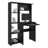 Centro de Computo Alden Eco Wengue 100x150cm con Organizador de Libros y sin Cajones - ESCRITORIOS | Bylmo