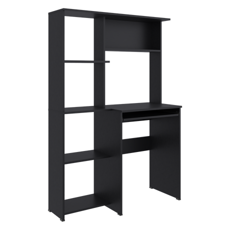 Centro de Computo Alden Eco Wengue 100x150cm con Organizador de Libros y sin Cajones - ESCRITORIOS | Bylmo