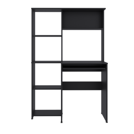 Centro de Computo Alden Eco Wengue 100x150cm con Organizador de Libros y sin Cajones - ESCRITORIOS | Bylmo