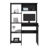 Centro de Computo Alden Eco Wengue 100x150cm con Organizador de Libros y sin Cajones - ESCRITORIOS | Bylmo