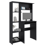 Centro de Computo Alden Eco Wengue 100x150cm con Organizador de Libros y sin Cajones - ESCRITORIOS | Bylmo