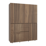 Closet Bea Gales y Blanco 150x200cm con Dos Cajones y con Seis Puertas - CLOSETS | Bylmo