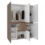 Closet Bea Gales y Blanco 150x200cm con Dos Cajones y con Seis Puertas - CLOSETS | Bylmo